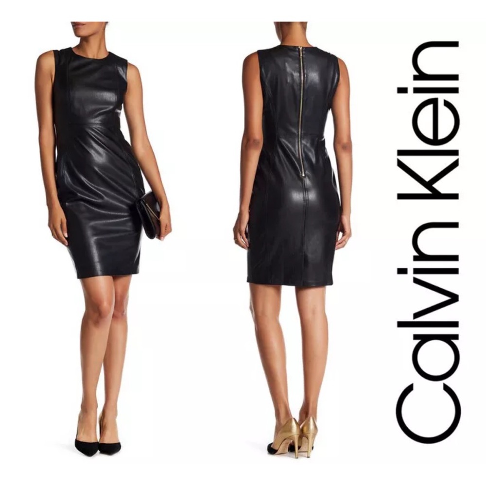Calvin Klein Faux Leather Dress